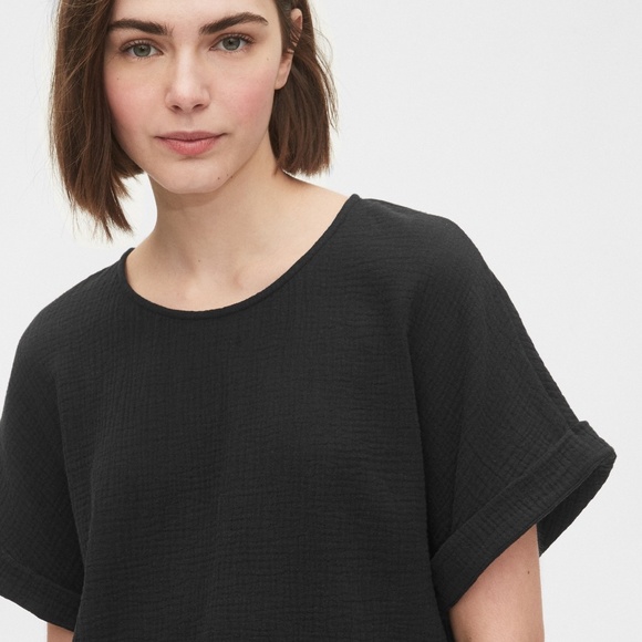 GAP True Black Gauzy Tee Short Sleeve Round Neck Size S - Picture 3 of 11